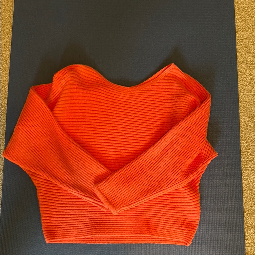 Anthropologie Orange Crew Neck Sweater
